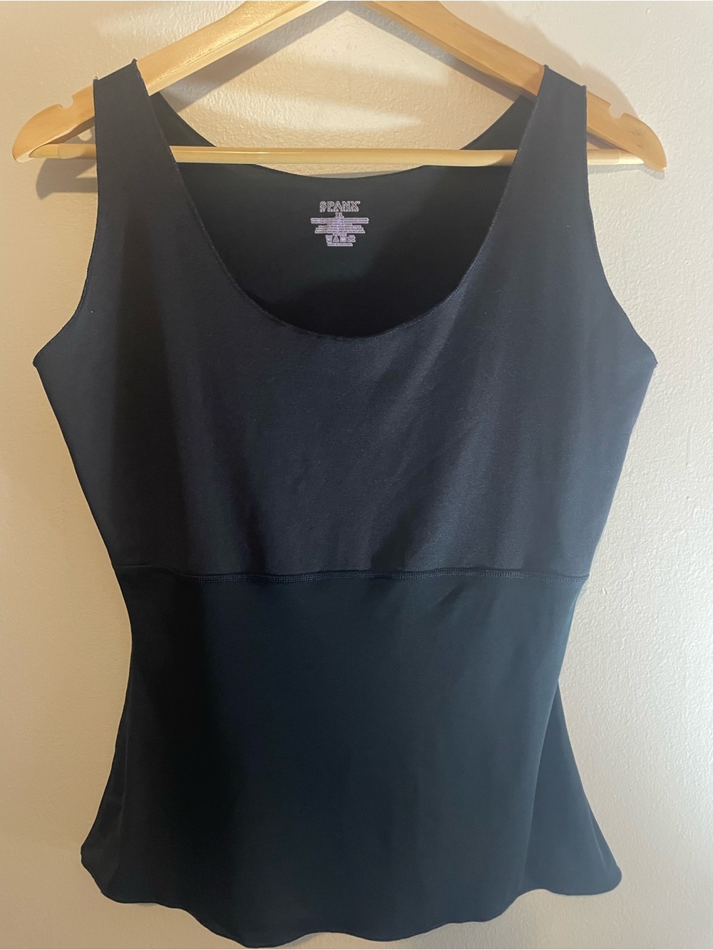 SPANX Black Logo Scoop Neck Tank Top
